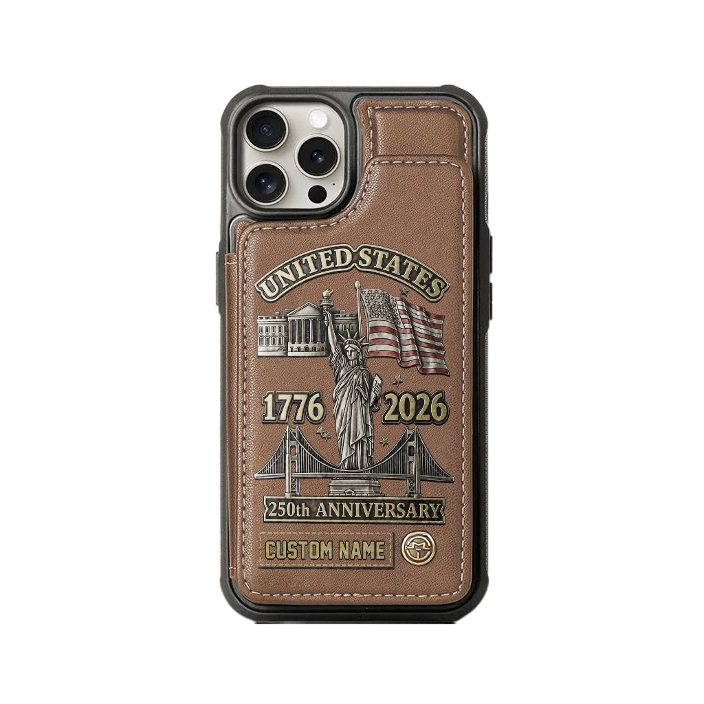 Personalizable America 250 Years Wallet Phone Case