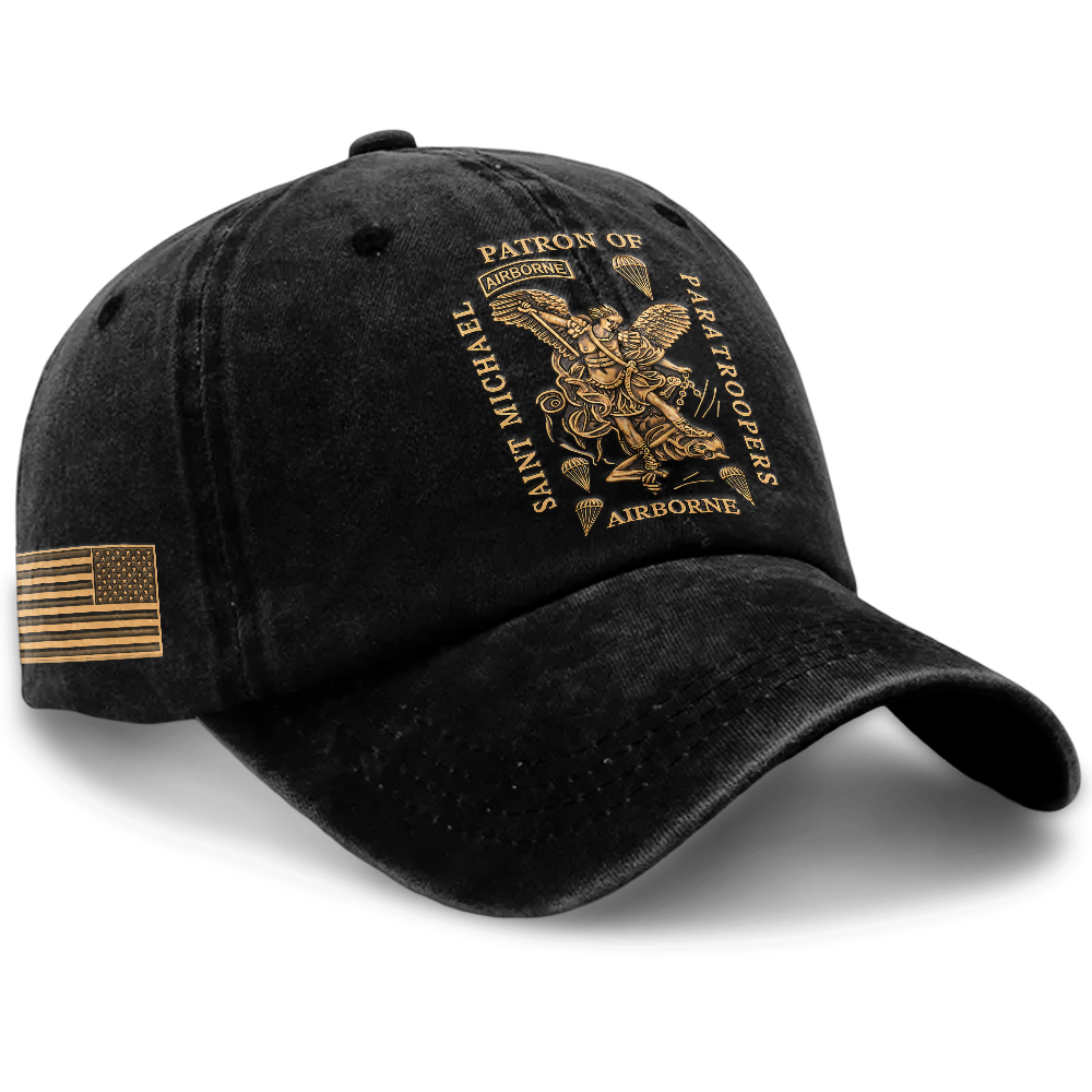 Personalizable Saint Michael Patron Of Paratroopers Washed Cap