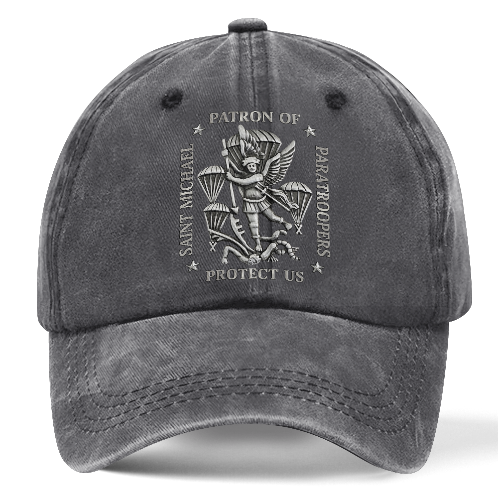 Personalizable Saint Michael Patron Of Paratroopers Washed Cap