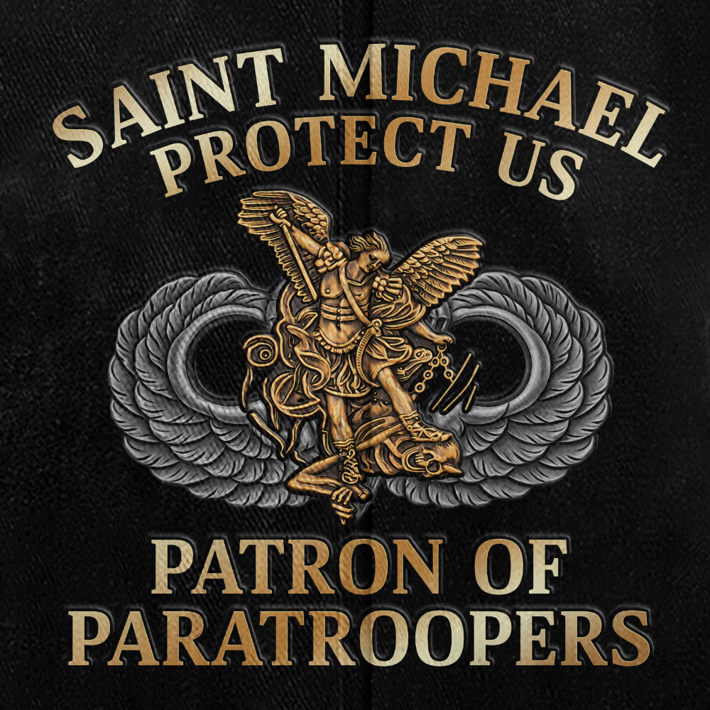 Personalizable Saint Michael Patron Of Paratroopers Washed Cap