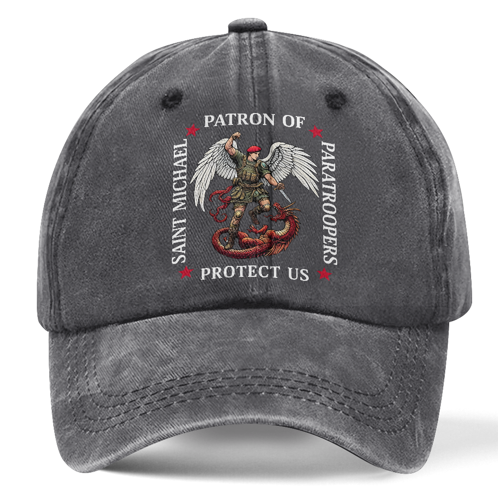 Personalizable Saint Michael Patron Of Paratroopers Washed Cap