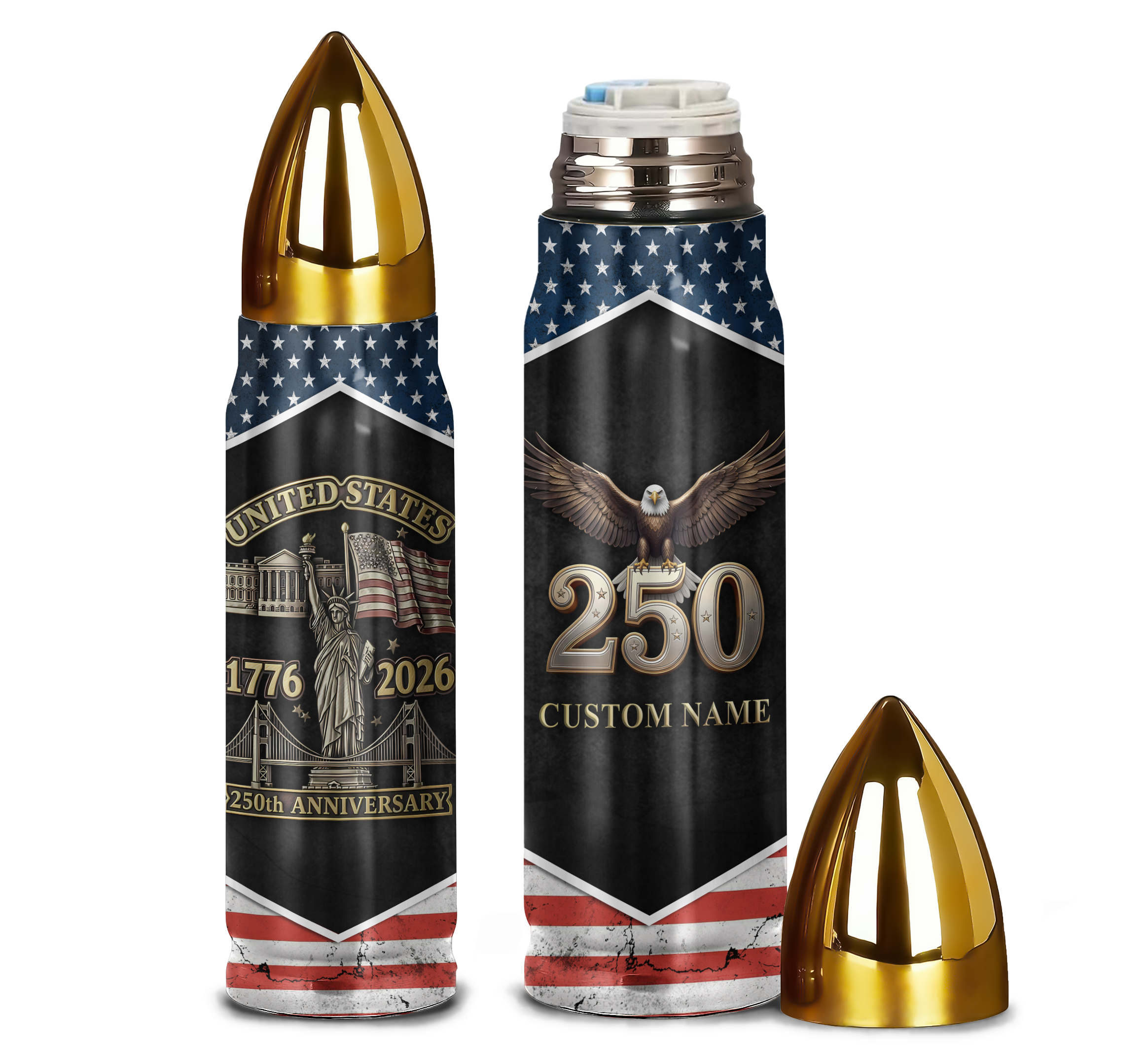 Personalizable America 250 Years Bullet Tumbler