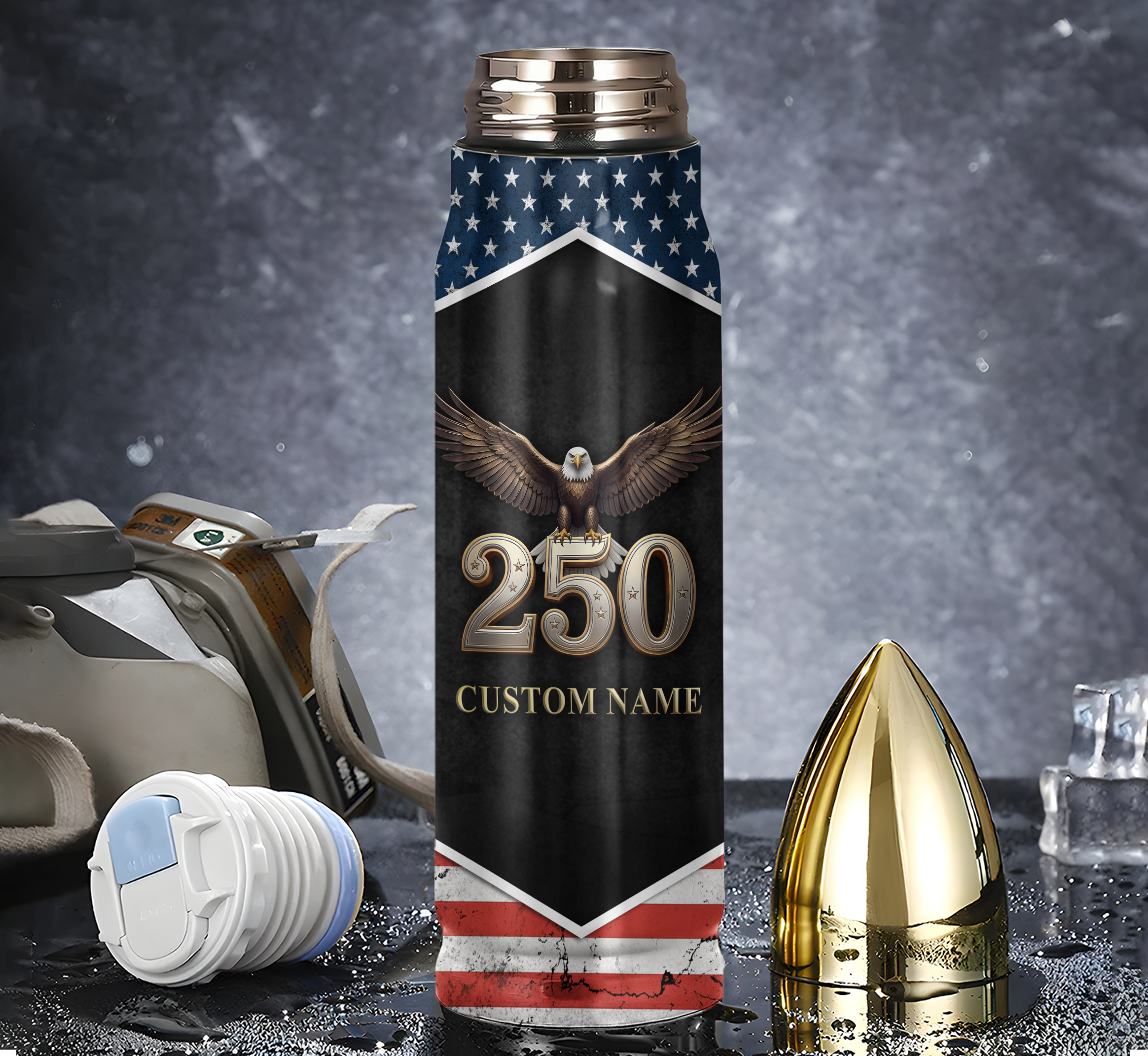 Personalizable America 250 Years Bullet Tumbler