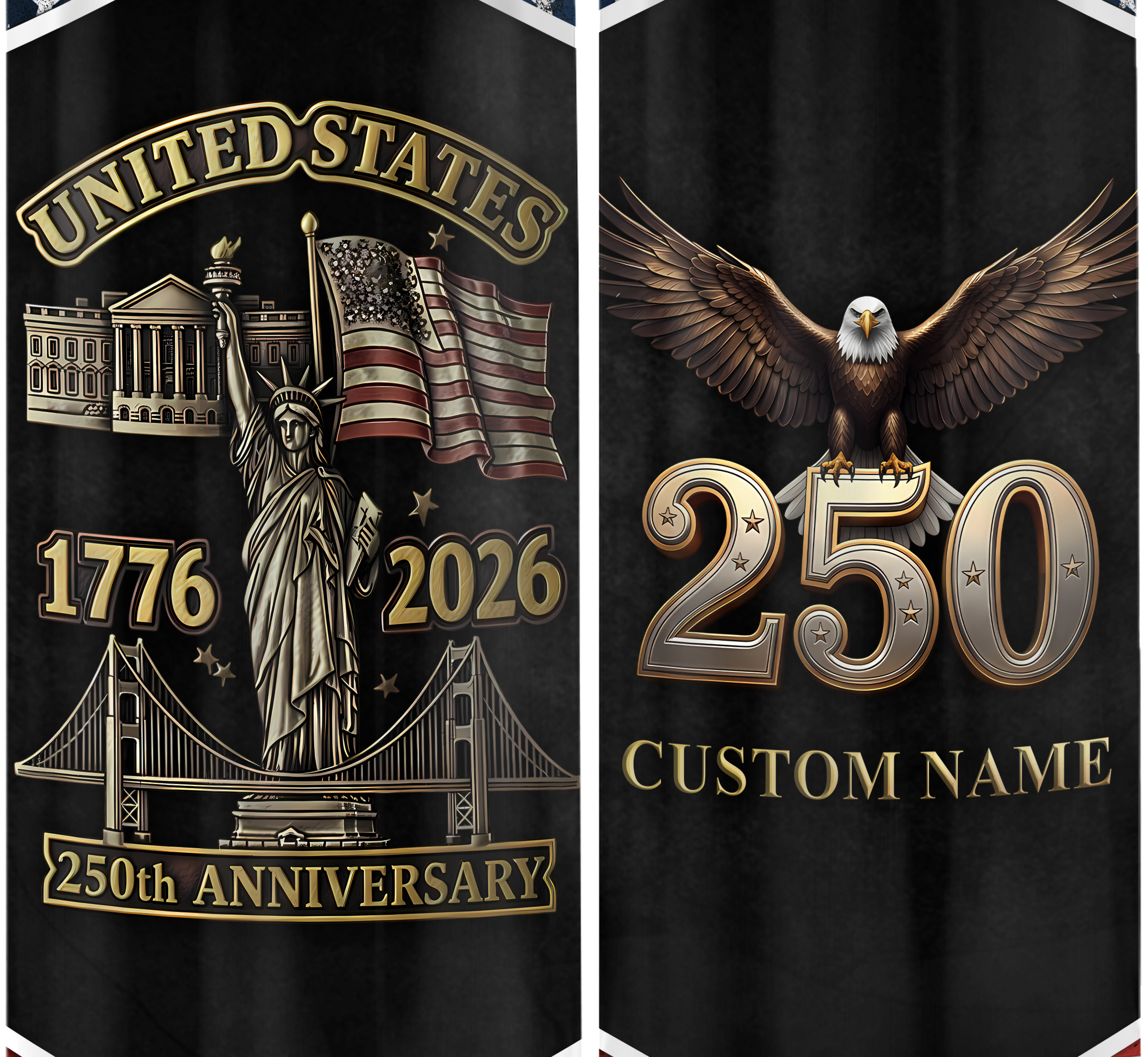 Personalizable America 250 Years Bullet Tumbler