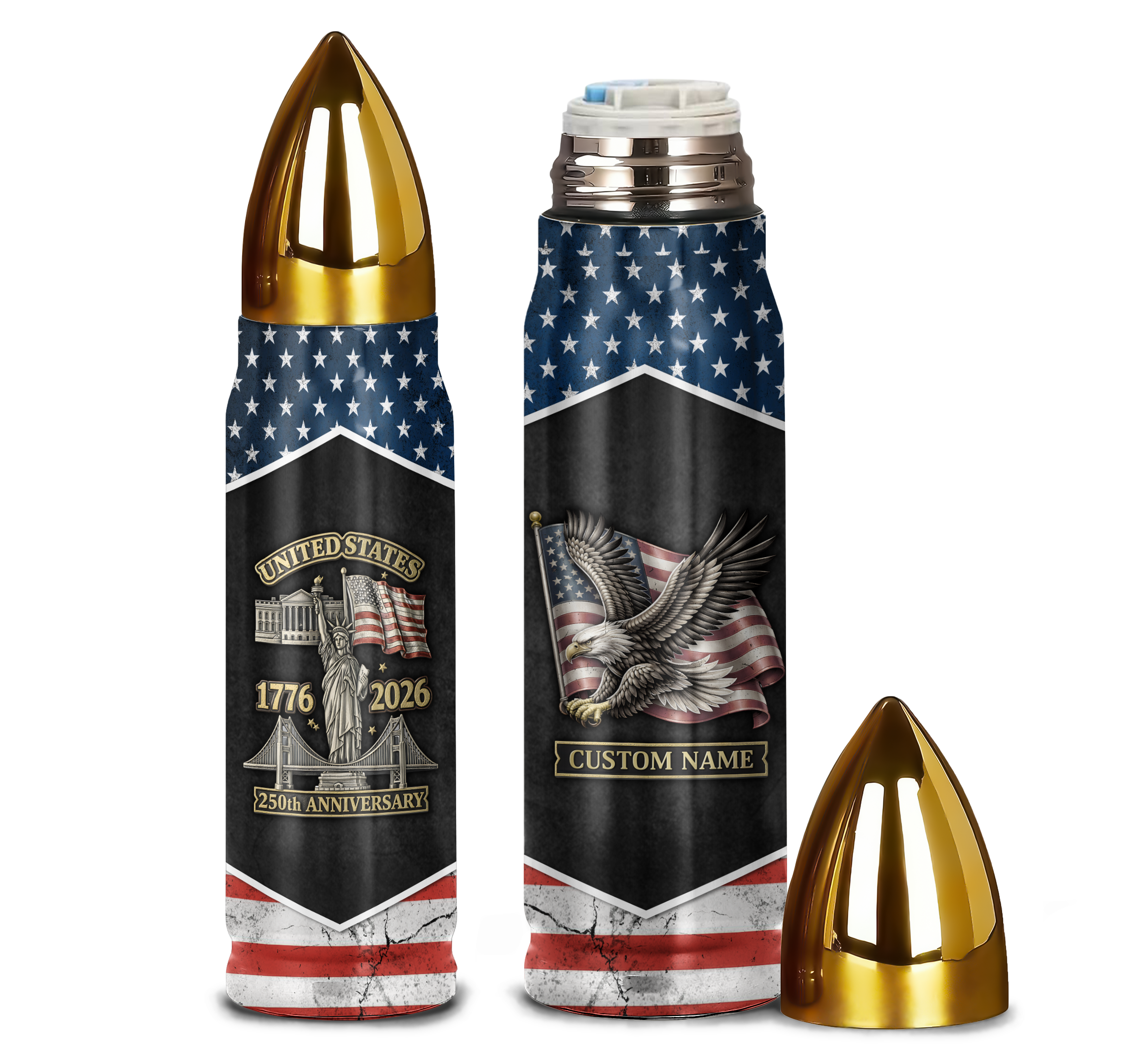 Personalizable America 250 Years Bullet Tumbler