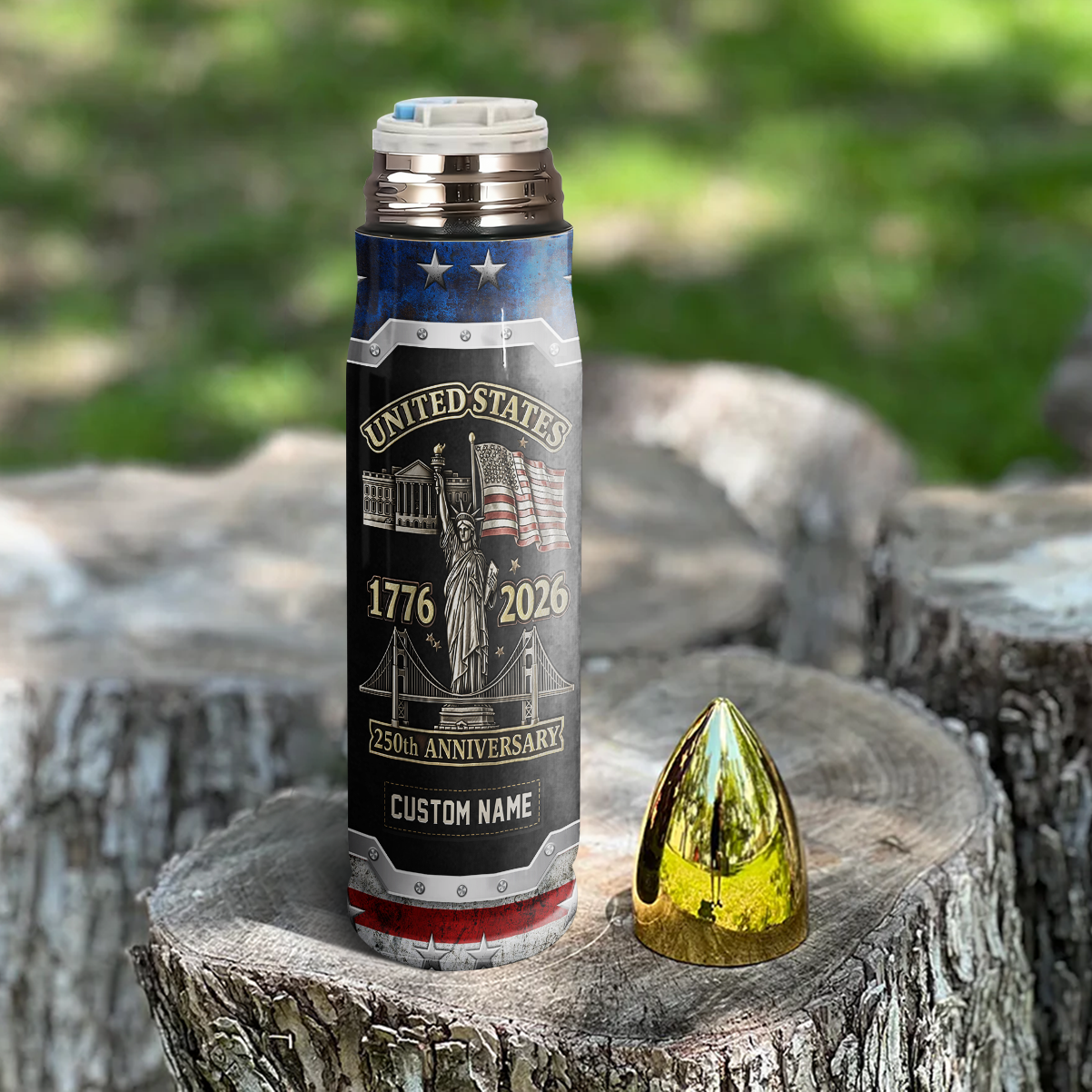 Personalizable America 250 Years Bullet Tumbler