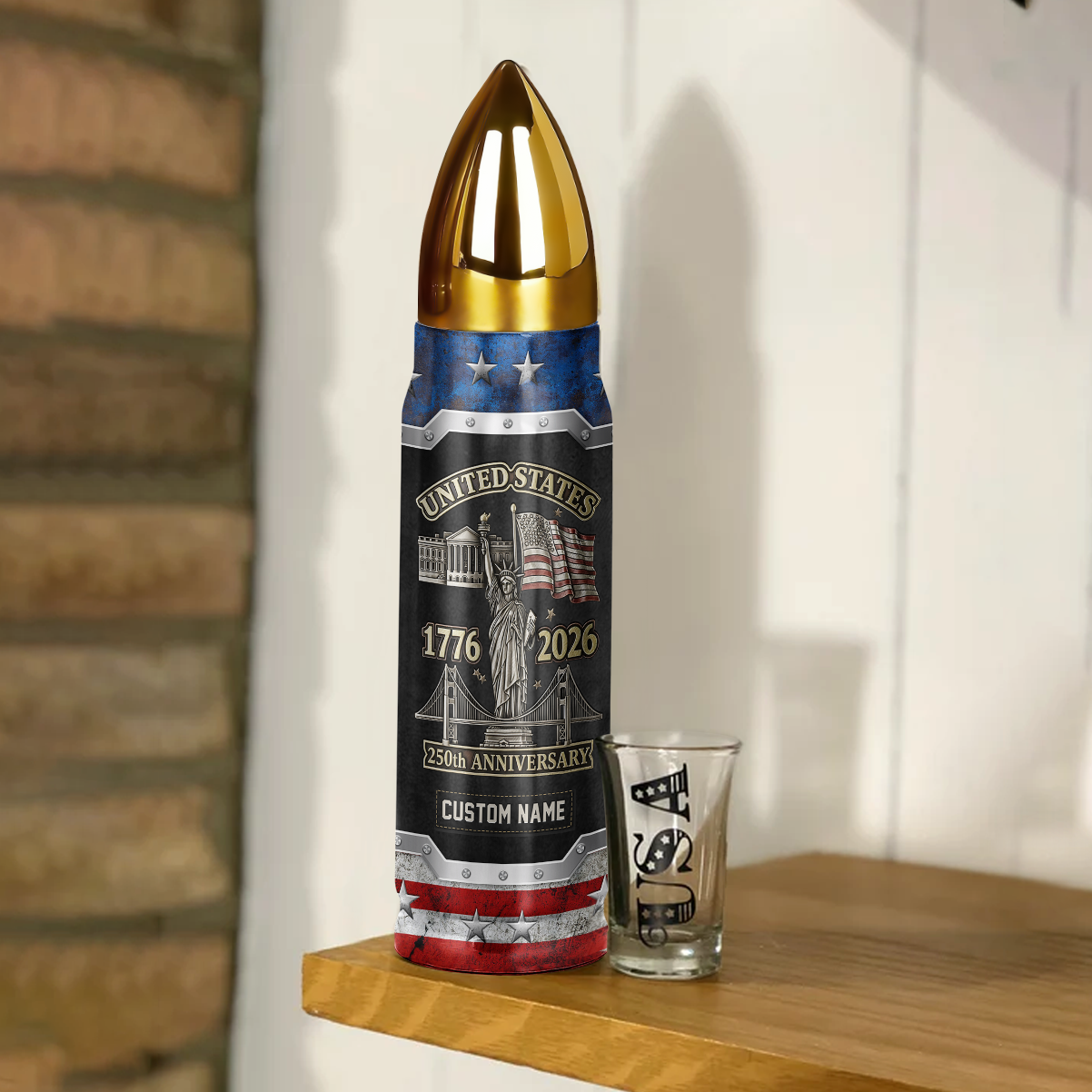 Personalizable America 250 Years Bullet Tumbler