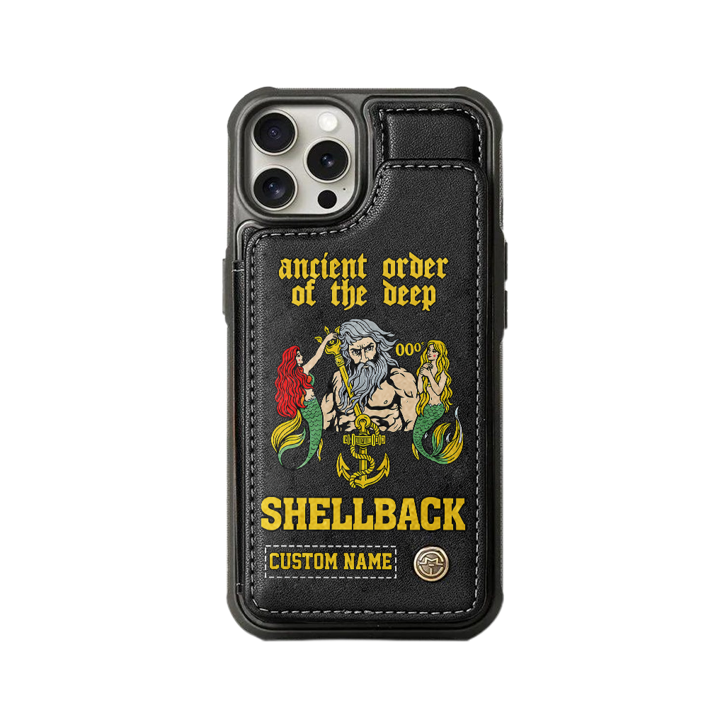 Personalizable Shellback Ancient Order Of The Deep Wallet Phone Case