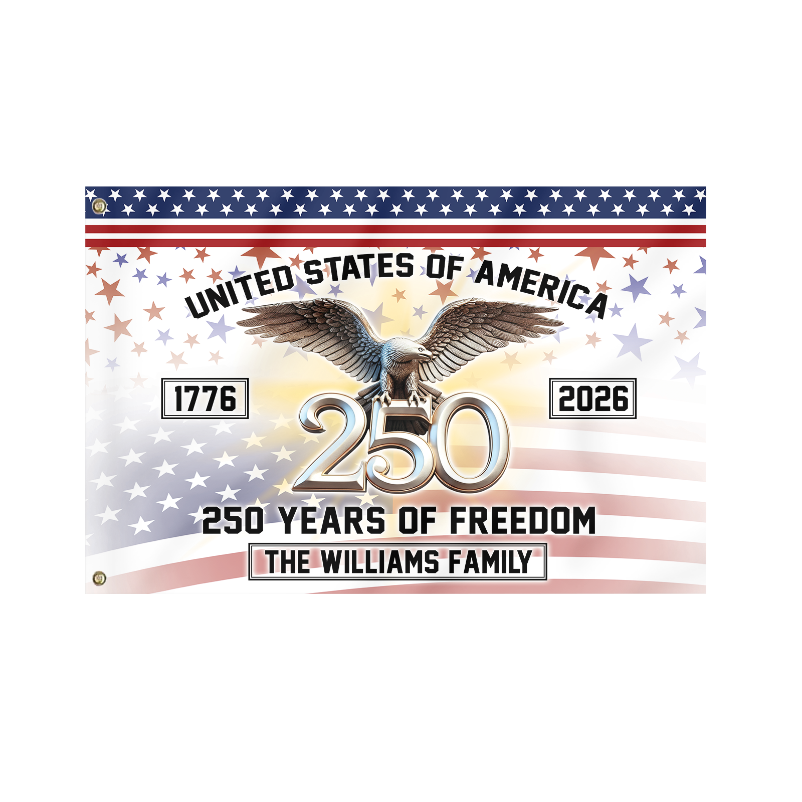 Personalizable America 250 Years House Flag