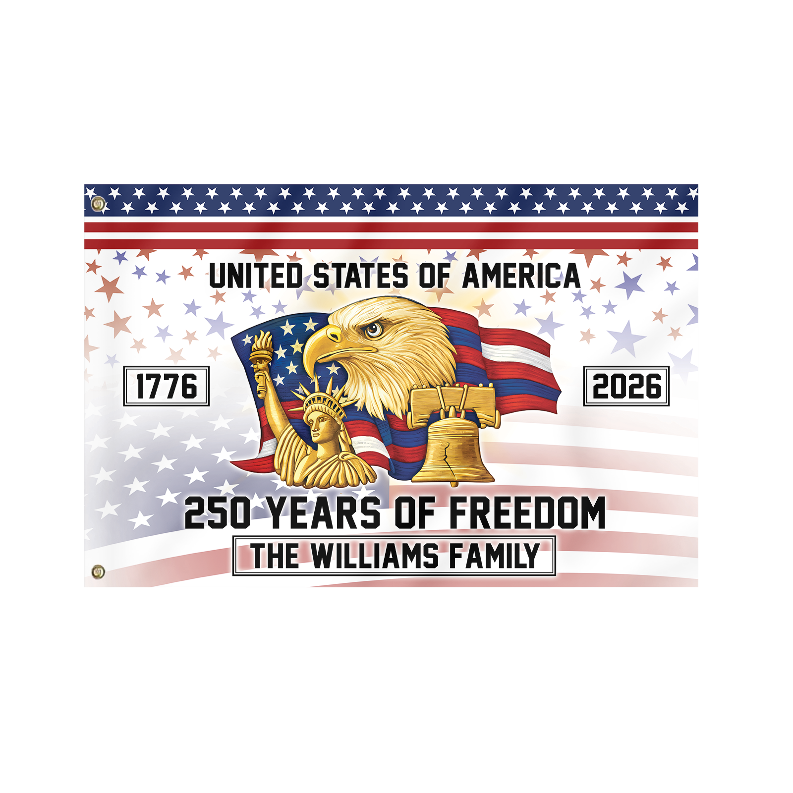 Personalizable America 250 Years House Flag