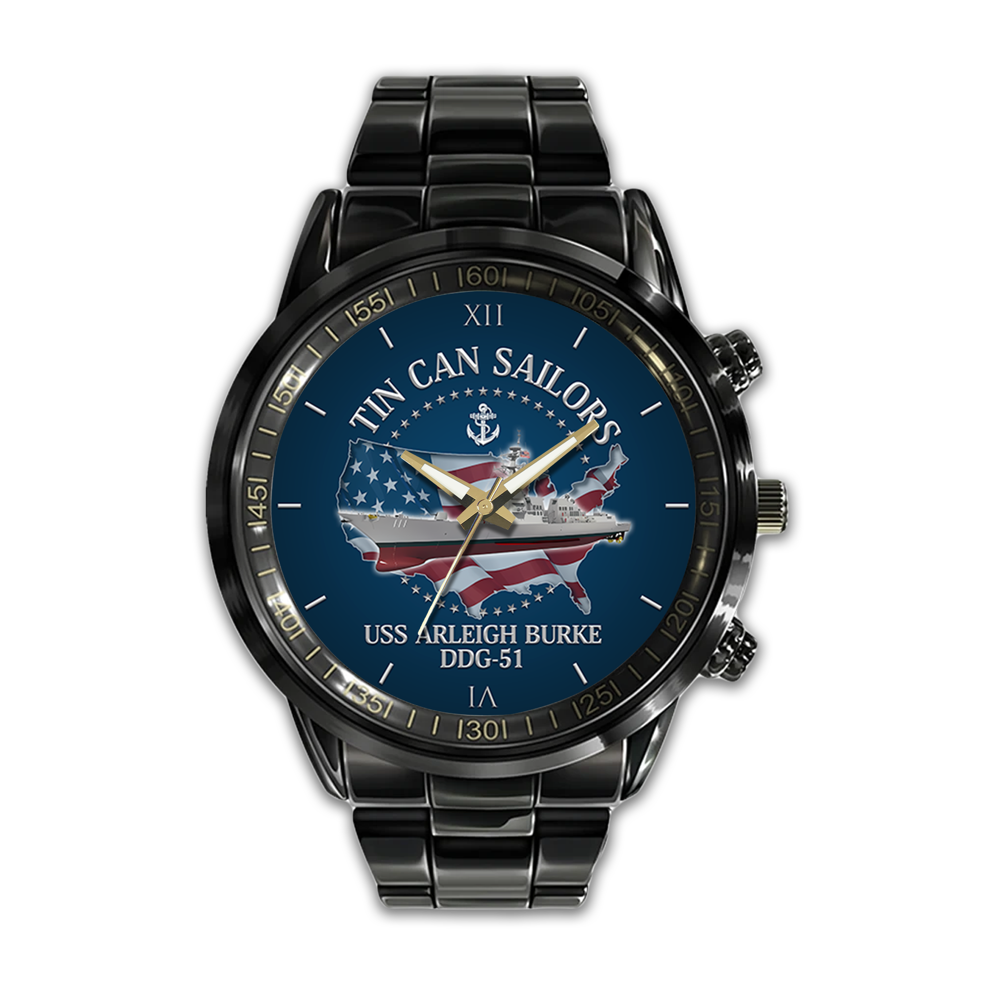 Personalizable Tin Can Sailors Stainless Steel Watch
