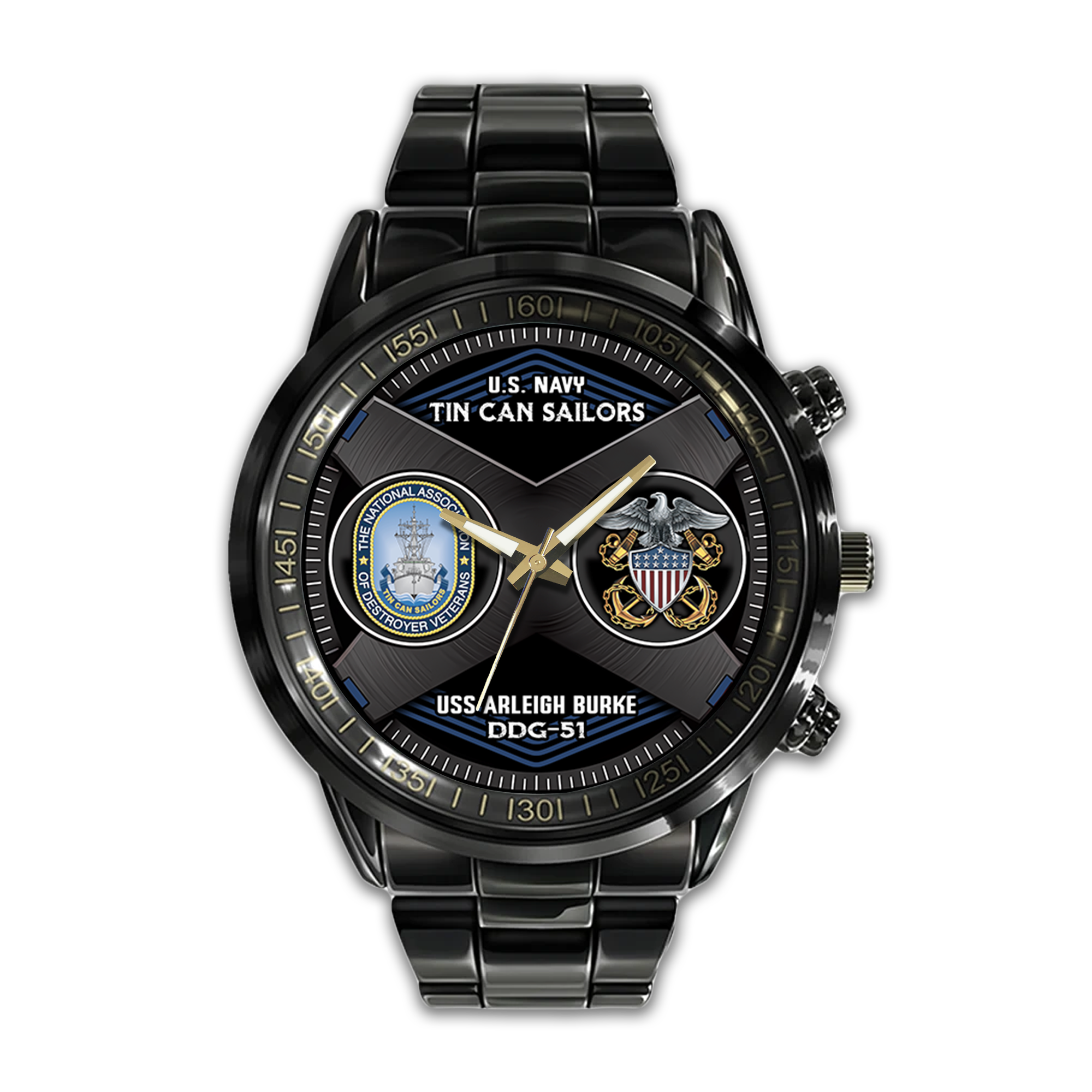 Personalizable Tin Can Sailors Stainless Steel Watch