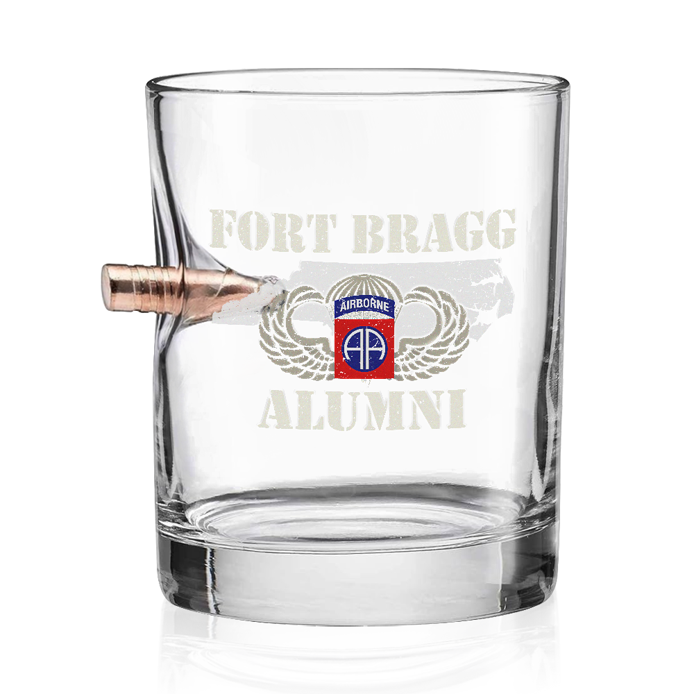 Fort Bragg Alumni Bullet Whiskey Glass