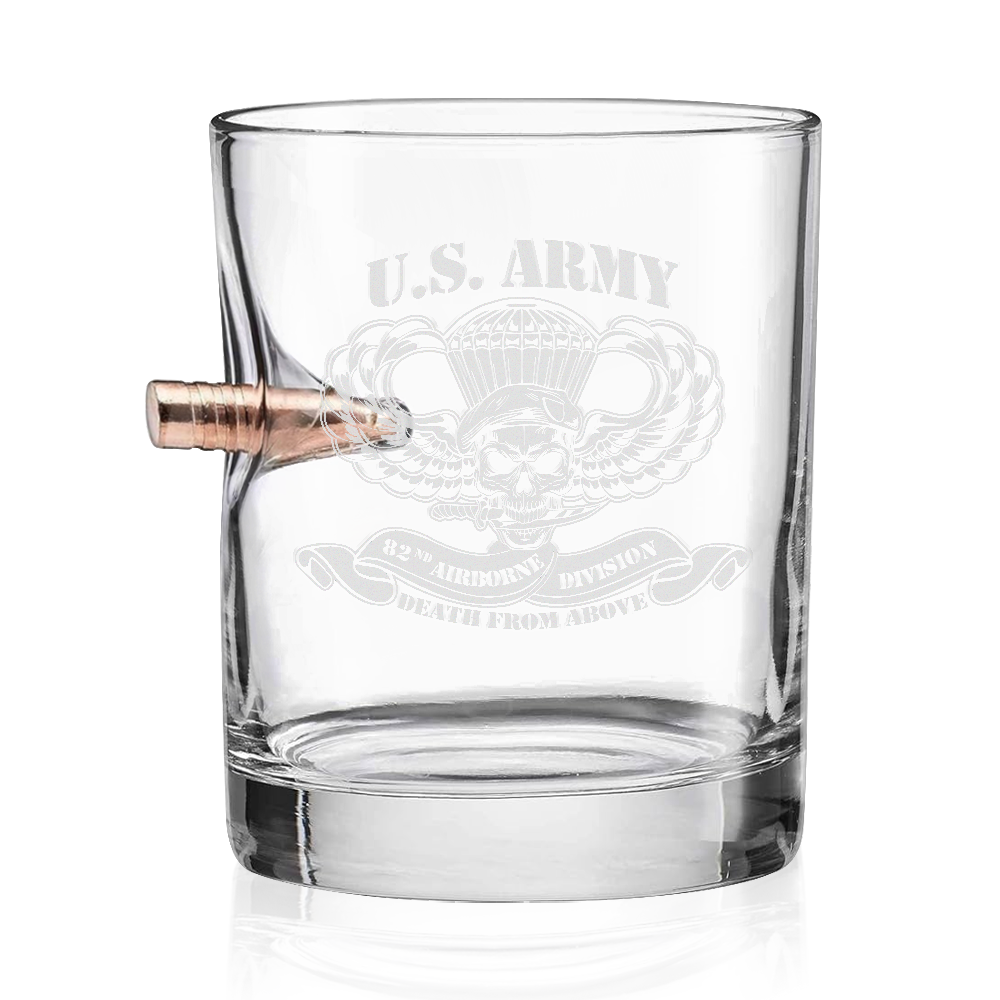 82nd Airborne Death From Above Bullet Whiskey Glass