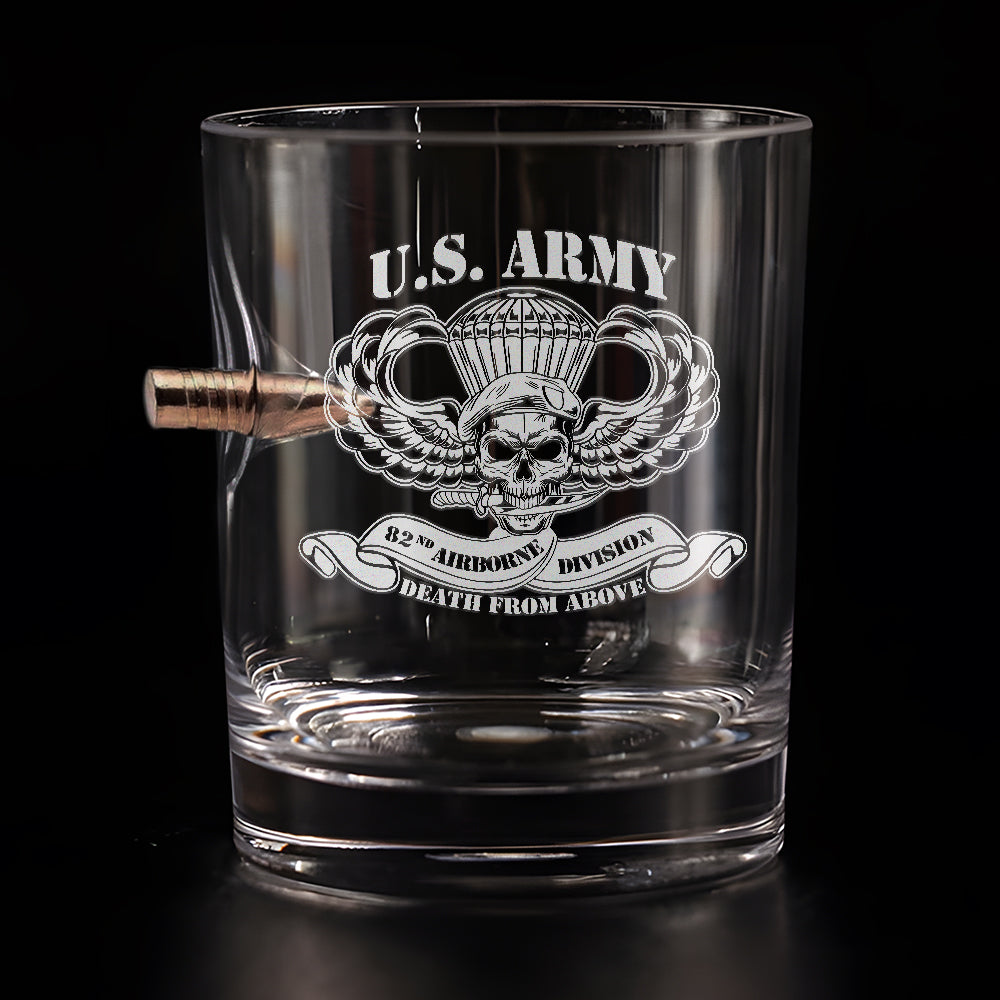82nd Airborne Death From Above Bullet Whiskey Glass