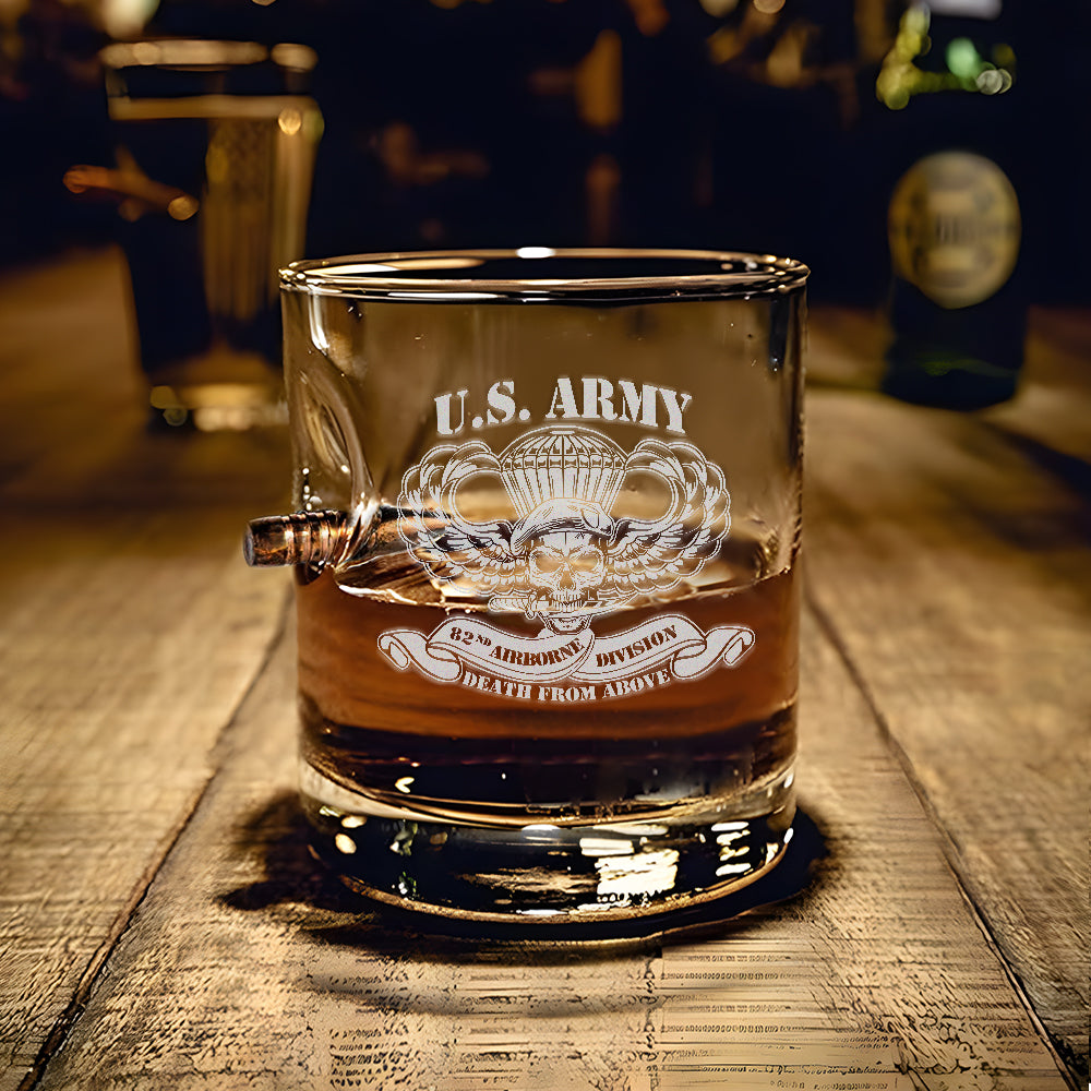 82nd Airborne Death From Above Bullet Whiskey Glass