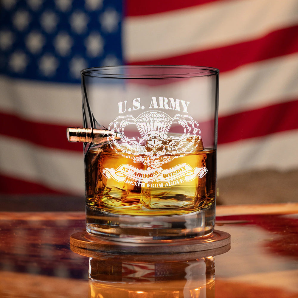 82nd Airborne Death From Above Bullet Whiskey Glass