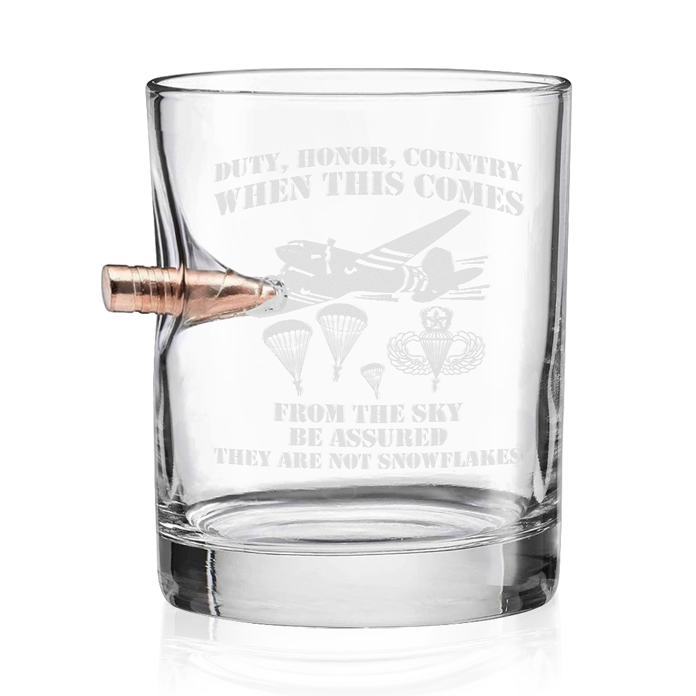 Airborne Duty Honor Country Bullet Whiskey Glass