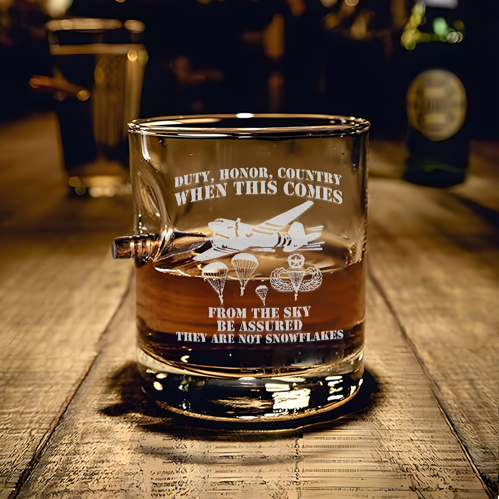 Airborne Duty Honor Country Bullet Whiskey Glass