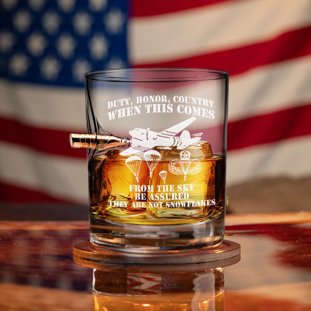 Airborne Duty Honor Country Bullet Whiskey Glass
