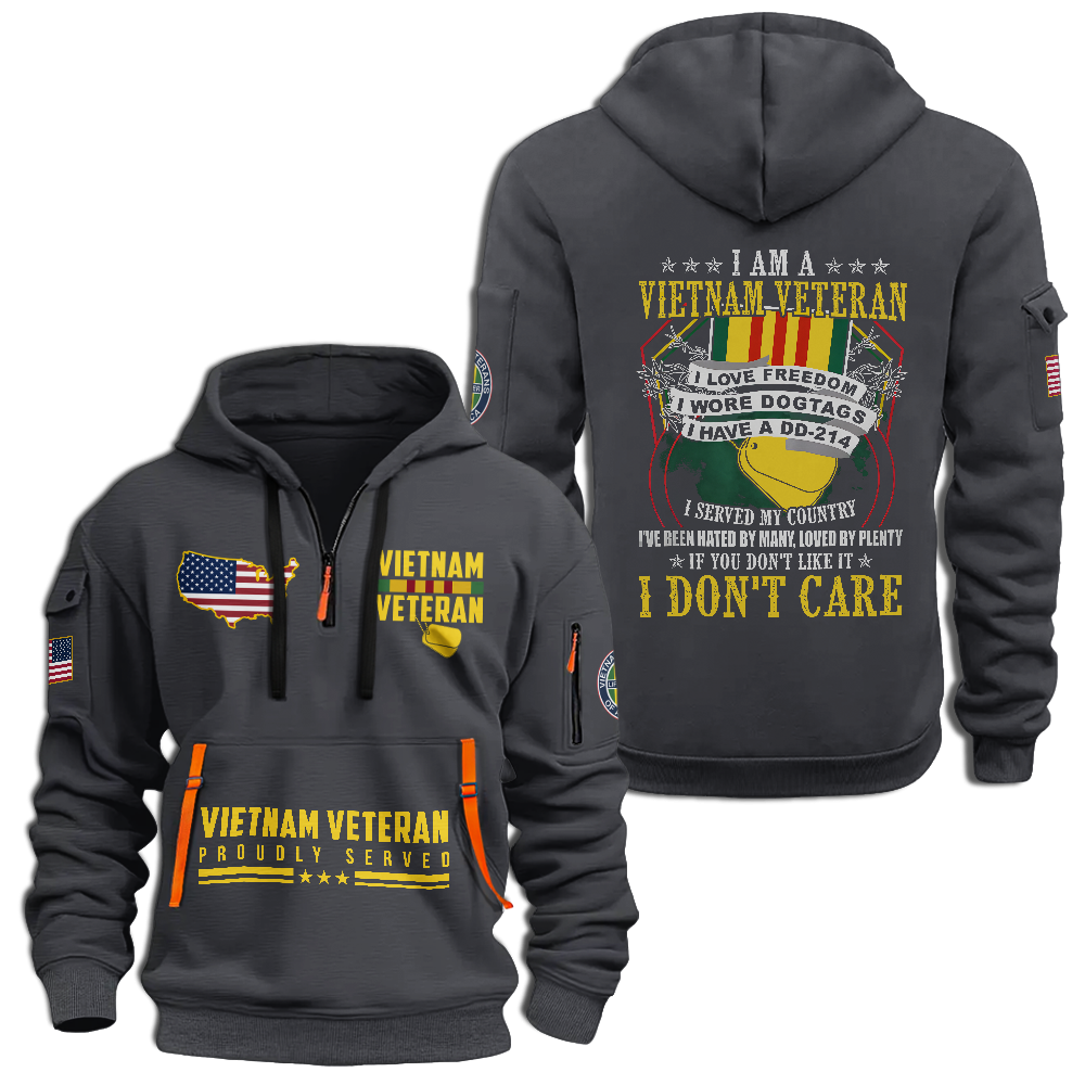 I Am a Vietnam Veteran Quarter Zip Hoodie