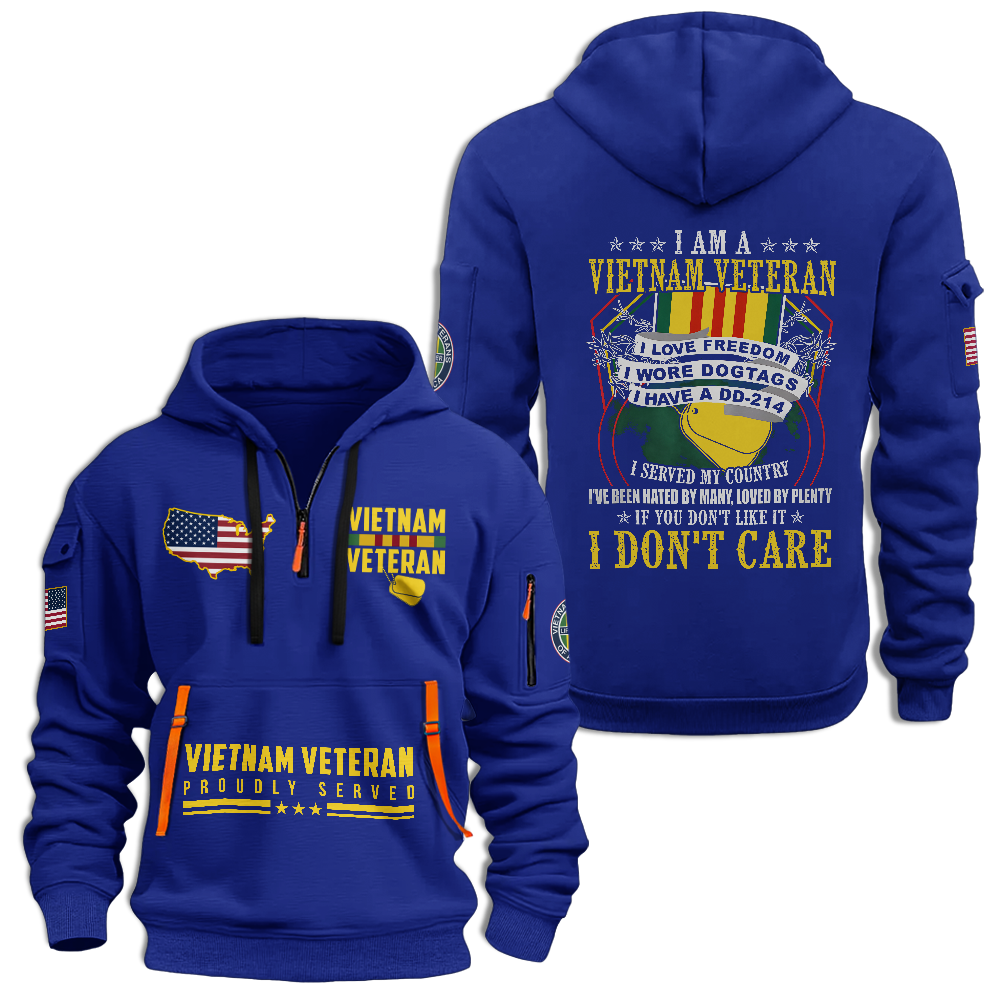 I Am a Vietnam Veteran Quarter Zip Hoodie