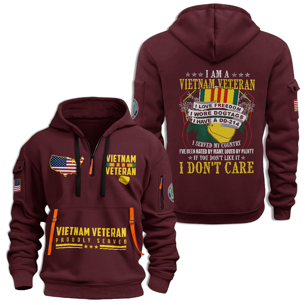 I Am a Vietnam Veteran Quarter Zip Hoodie