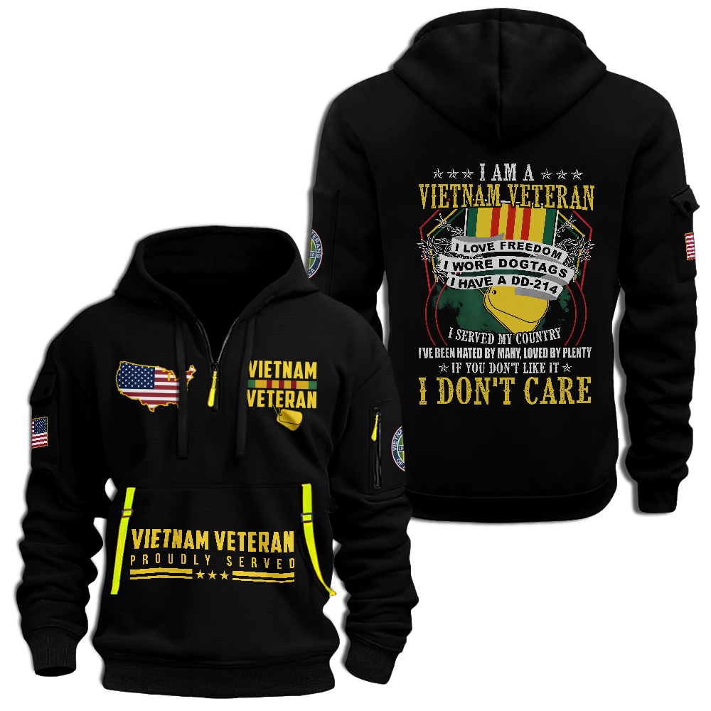 I Am a Vietnam Veteran Quarter Zip Hoodie