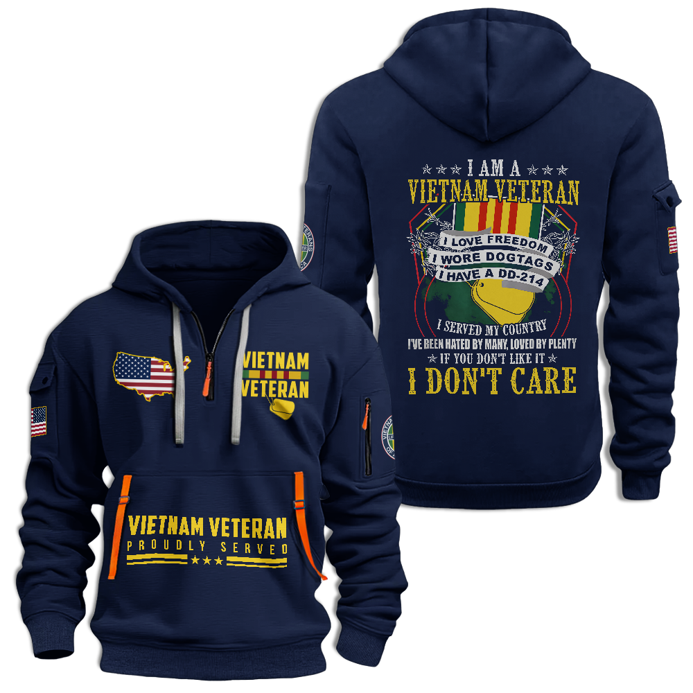 I Am a Vietnam Veteran Quarter Zip Hoodie