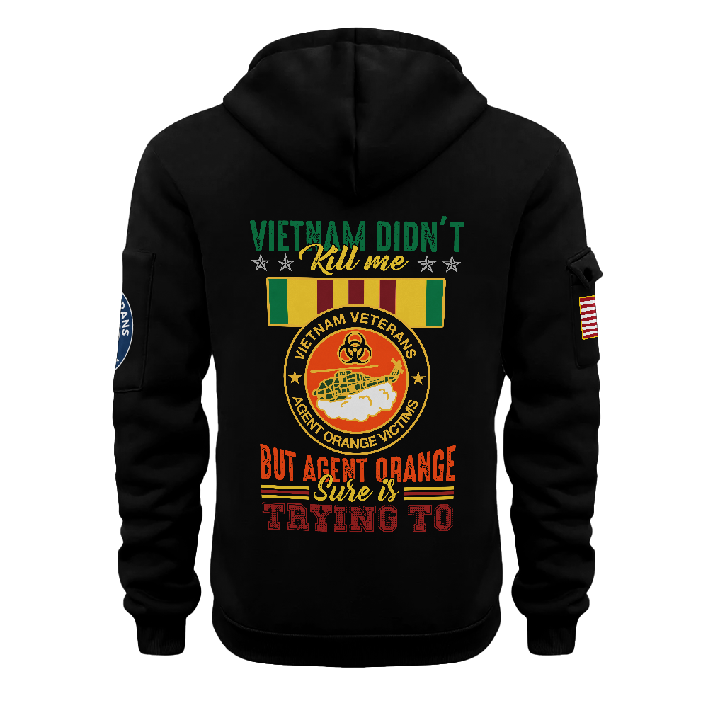 Agent Orange Vietnam Didn't Kill Me Quarter Zip Hoodie
