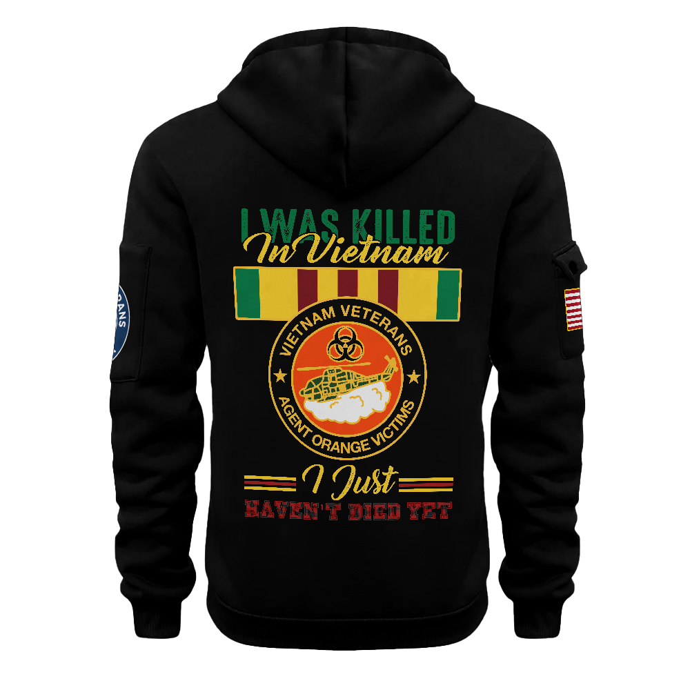 Agent Orange I Was Killed In Vietnam Quarter Zip Hoodie