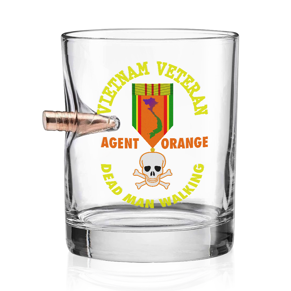 Vietnam Veteran Agent Orange Bullet Whiskey Glass