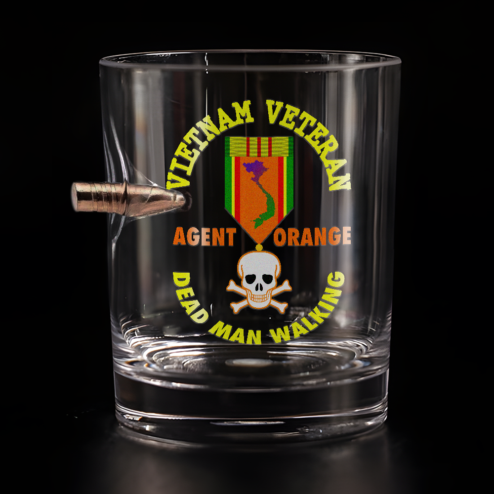 Vietnam Veteran Agent Orange Bullet Whiskey Glass