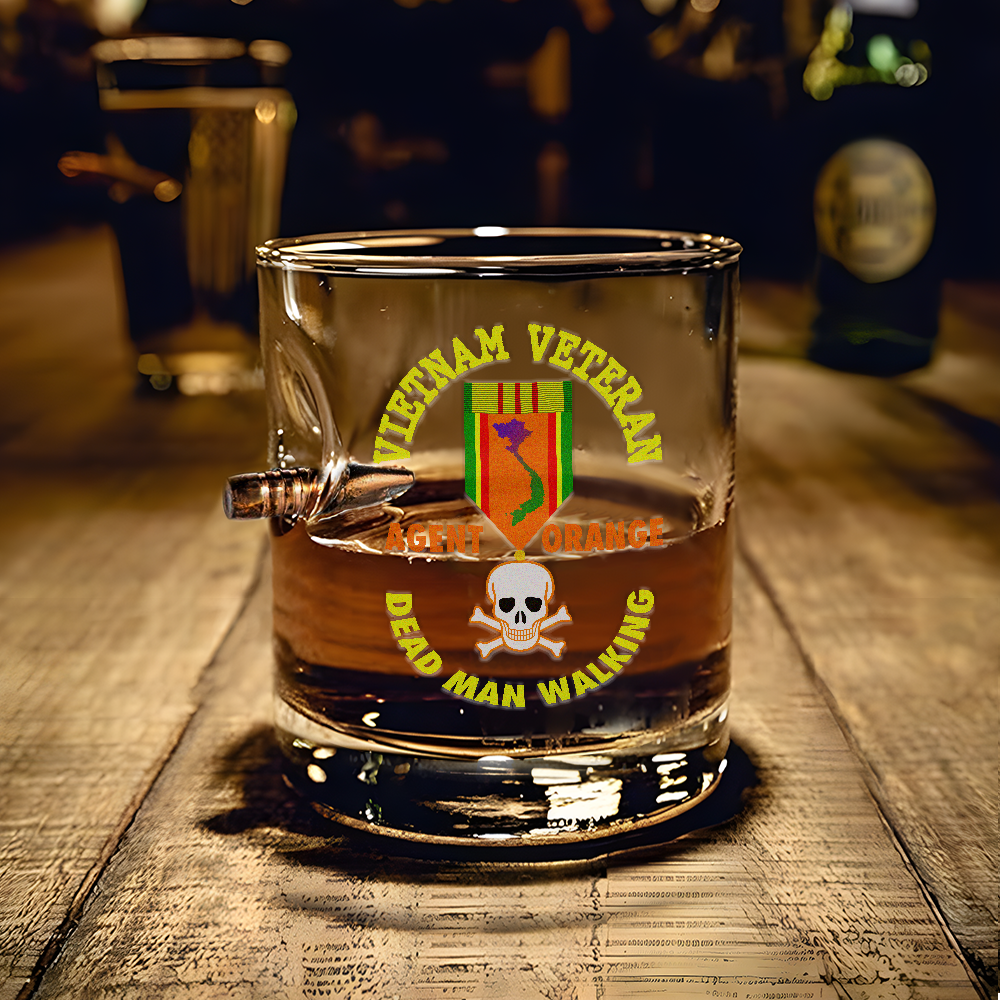 Vietnam Veteran Agent Orange Bullet Whiskey Glass