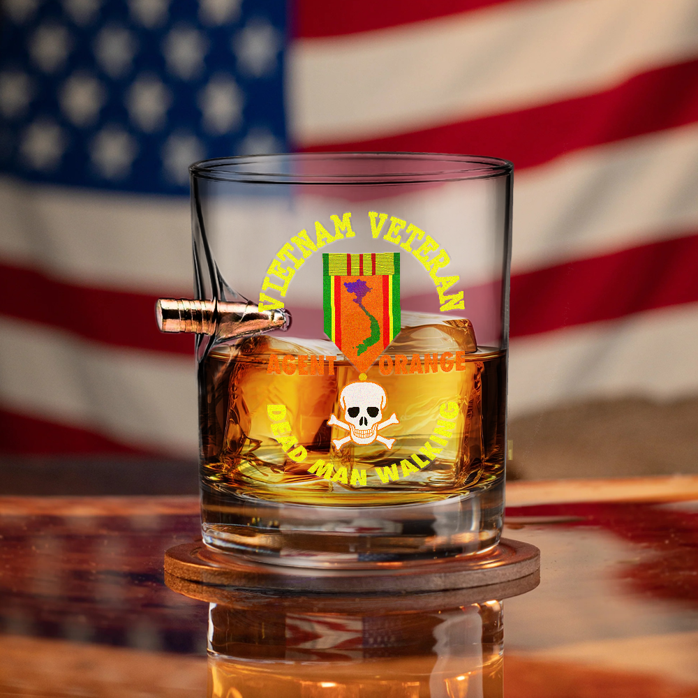 Vietnam Veteran Agent Orange Bullet Whiskey Glass