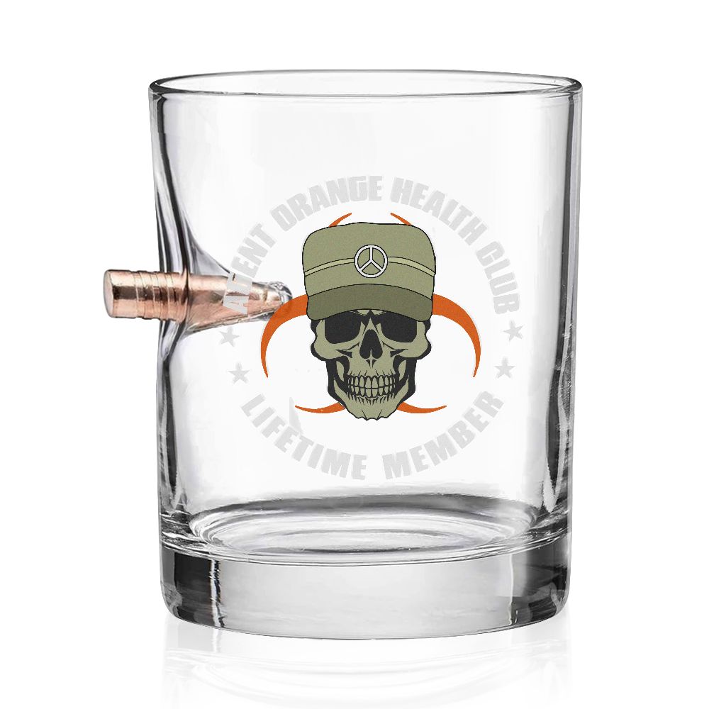 Vietnam Veteran Agent Orange Health Club Bullet Whiskey Glass