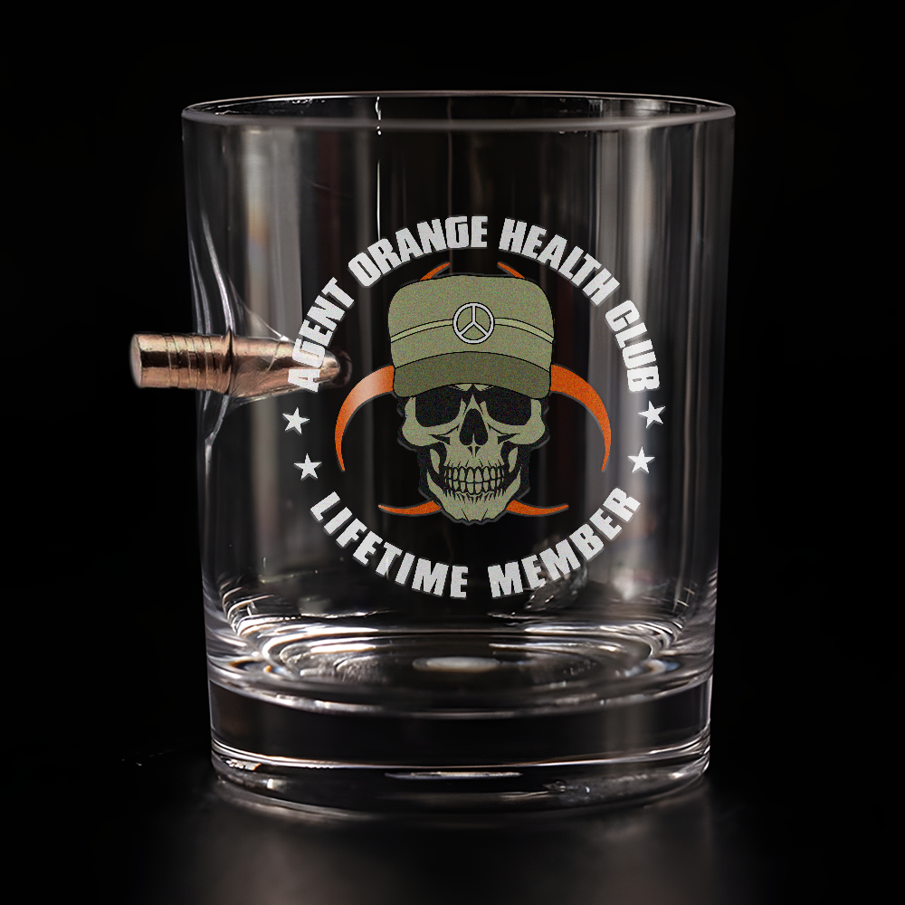Vietnam Veteran Agent Orange Health Club Bullet Whiskey Glass