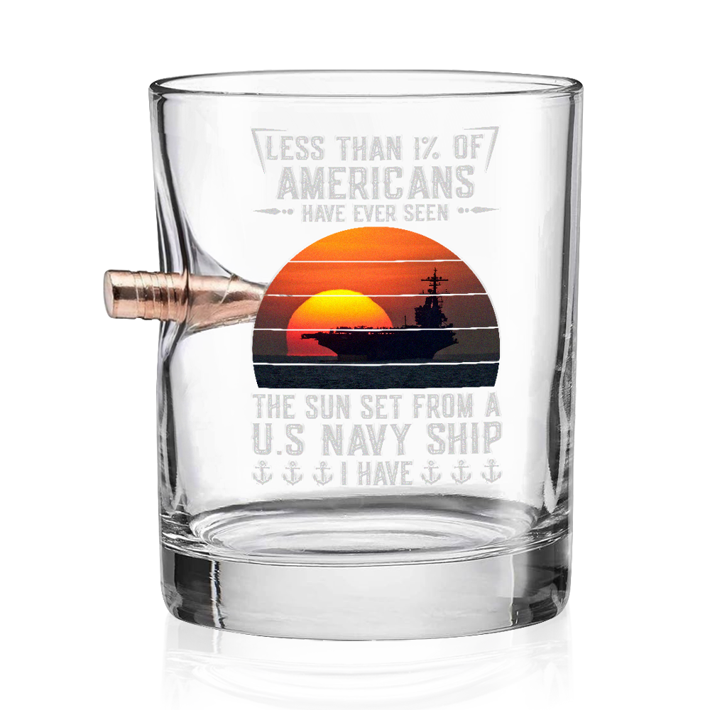 Less Than 1% Navy Ship Bullet Whiskey Glass