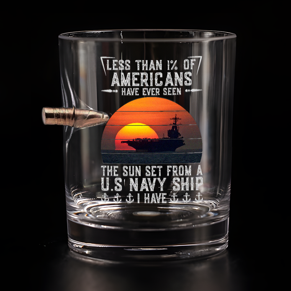 Less Than 1% Navy Ship Bullet Whiskey Glass