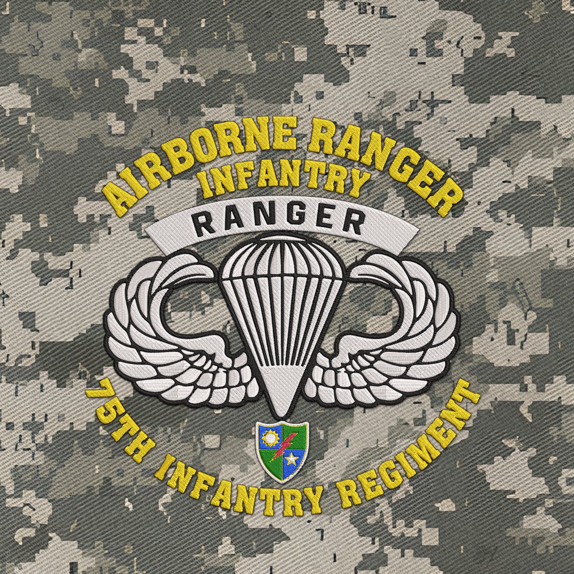 75th Infantry RGT Airborne Rangers Infantry Embroidered & Printed Cap