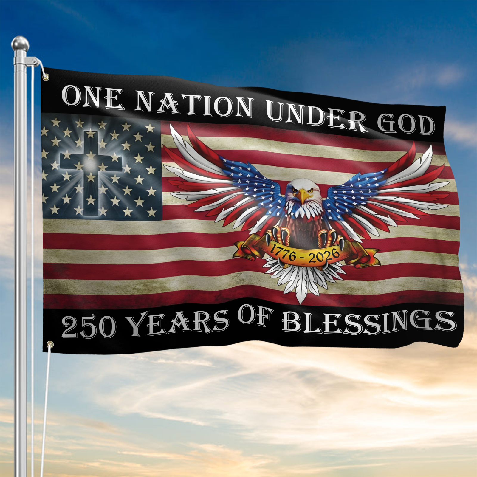 America 250 Years House Flag