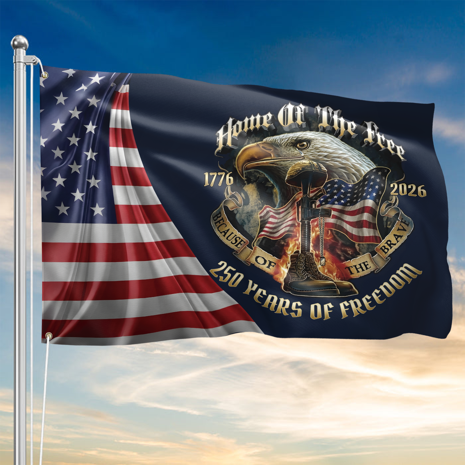 America 250 Years House Flag
