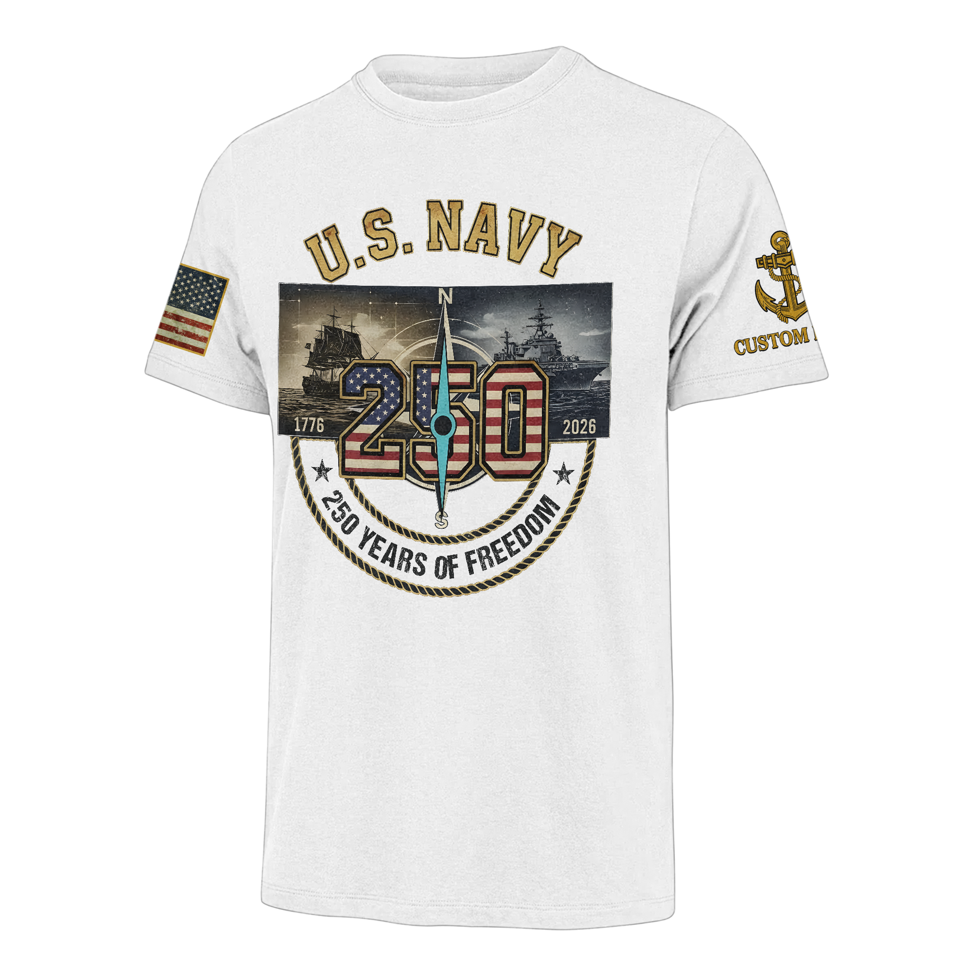 Personalizable America 250 Years Classic T-shirt