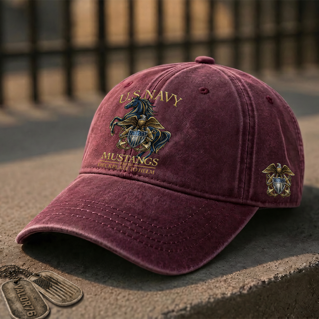Personalizable Navy Mustangs From Deckplate To Helm Washed Cap