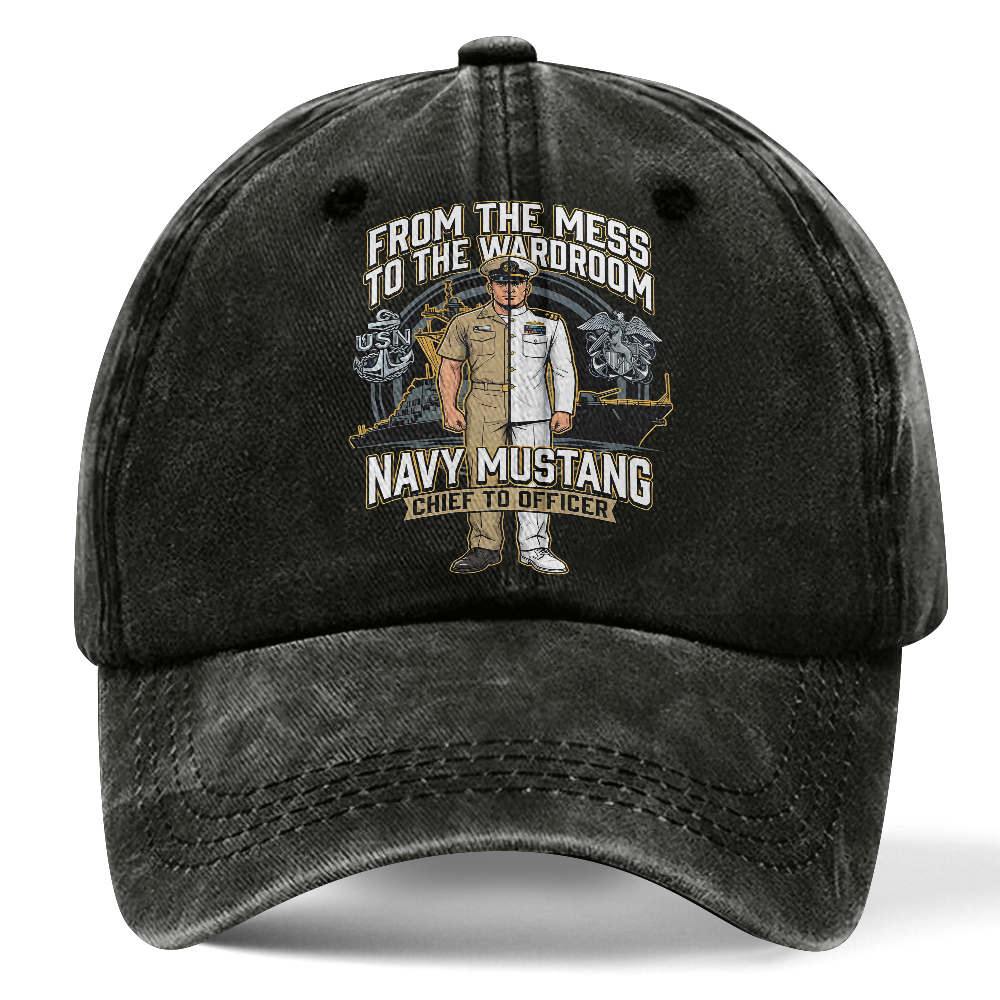 Personalizable Navy Mustangs From The Mess To The Wardroom Washed Cap