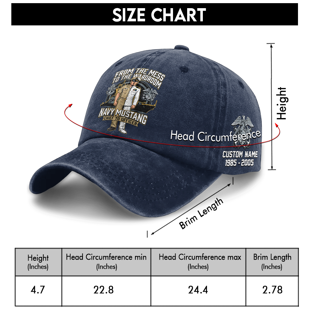 Personalizable Navy Mustangs From The Mess To The Wardroom Washed Cap