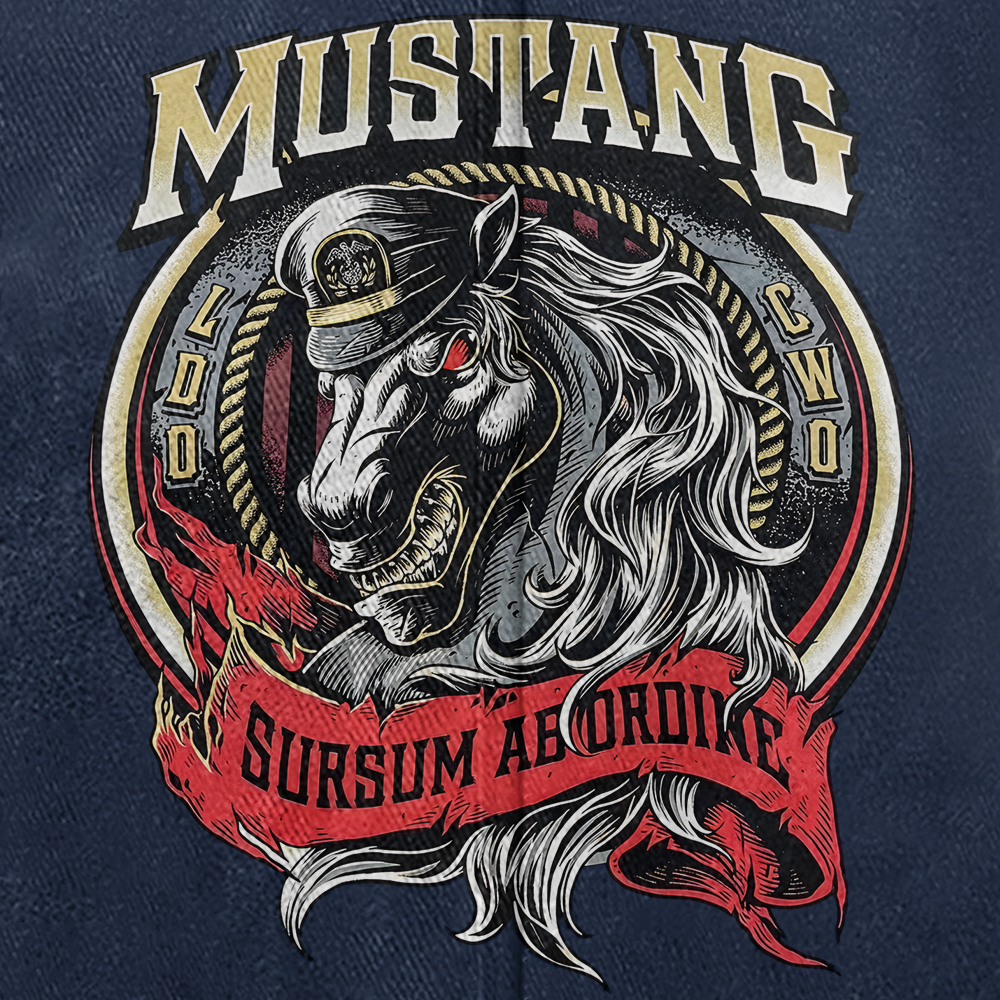 Personalizable Navy Mustang Sursum Ab Ordine Washed Cap