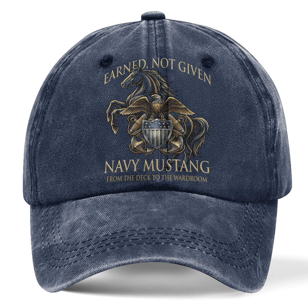 Personalizable Navy Mustangs From The Deck To The Wardroom Washed Cap