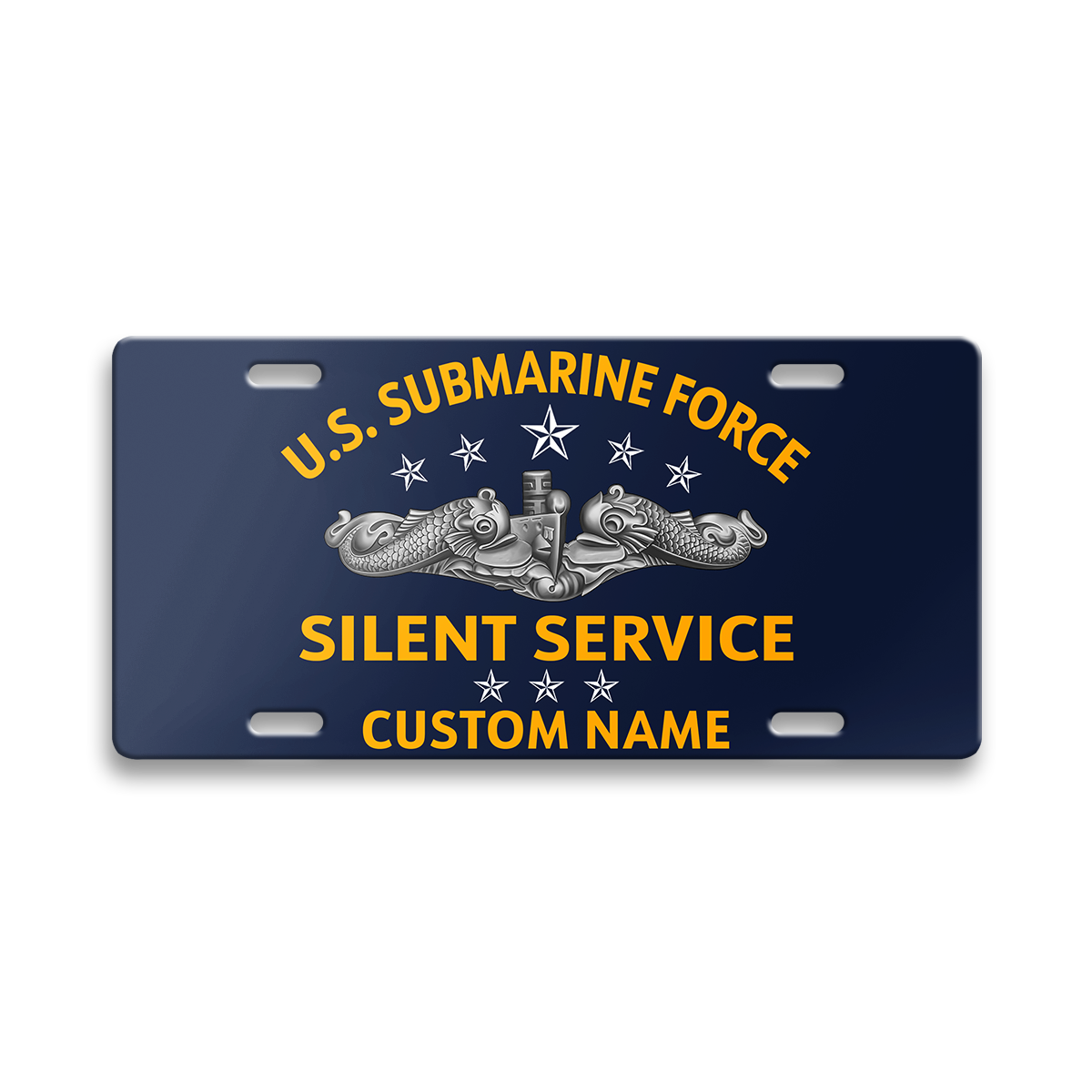 Personalizable Navy Submarine Aluminum License Plate