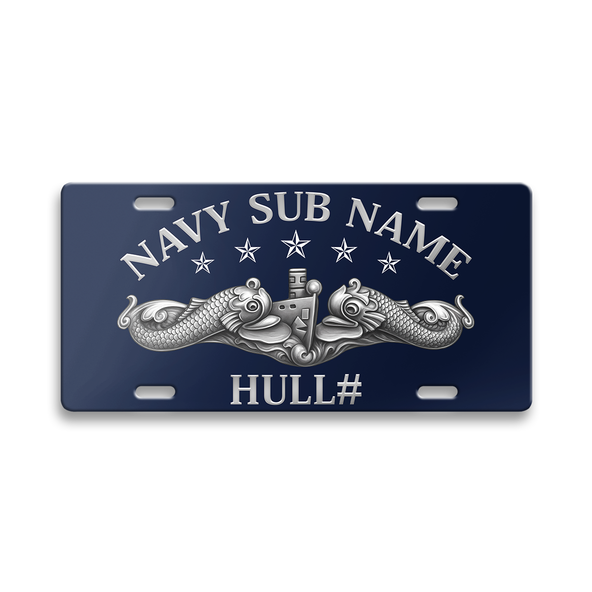 Personalizable Navy Submarine Aluminum License Plate